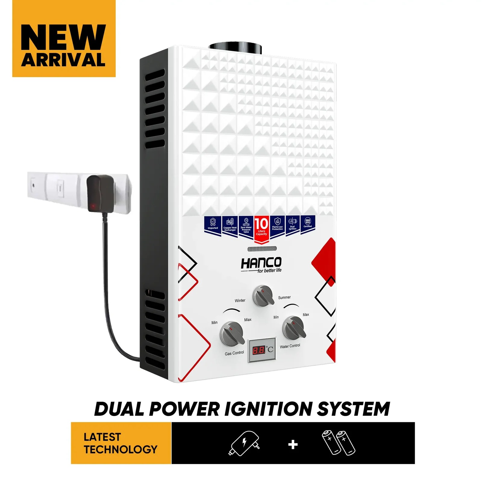 10 Liter Instant Gas Water Heater Model 1010-B Dual Ignition 10 liter instant gas water heater Model 1010-B dual ignition