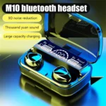 M10 Earbuds Wireless Built-in Call Noise Canceling Mic In Ear Headset IPX7 Waterproof Earphones For Smart Phone Computer Laptop