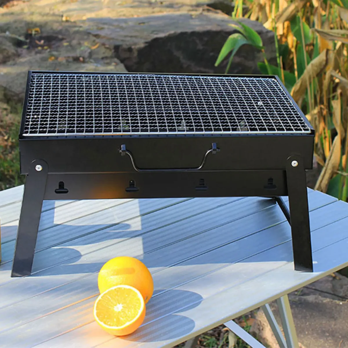 Outdoor BBQ Charcoal Grill | Reinforced Bracket Grill for Garden