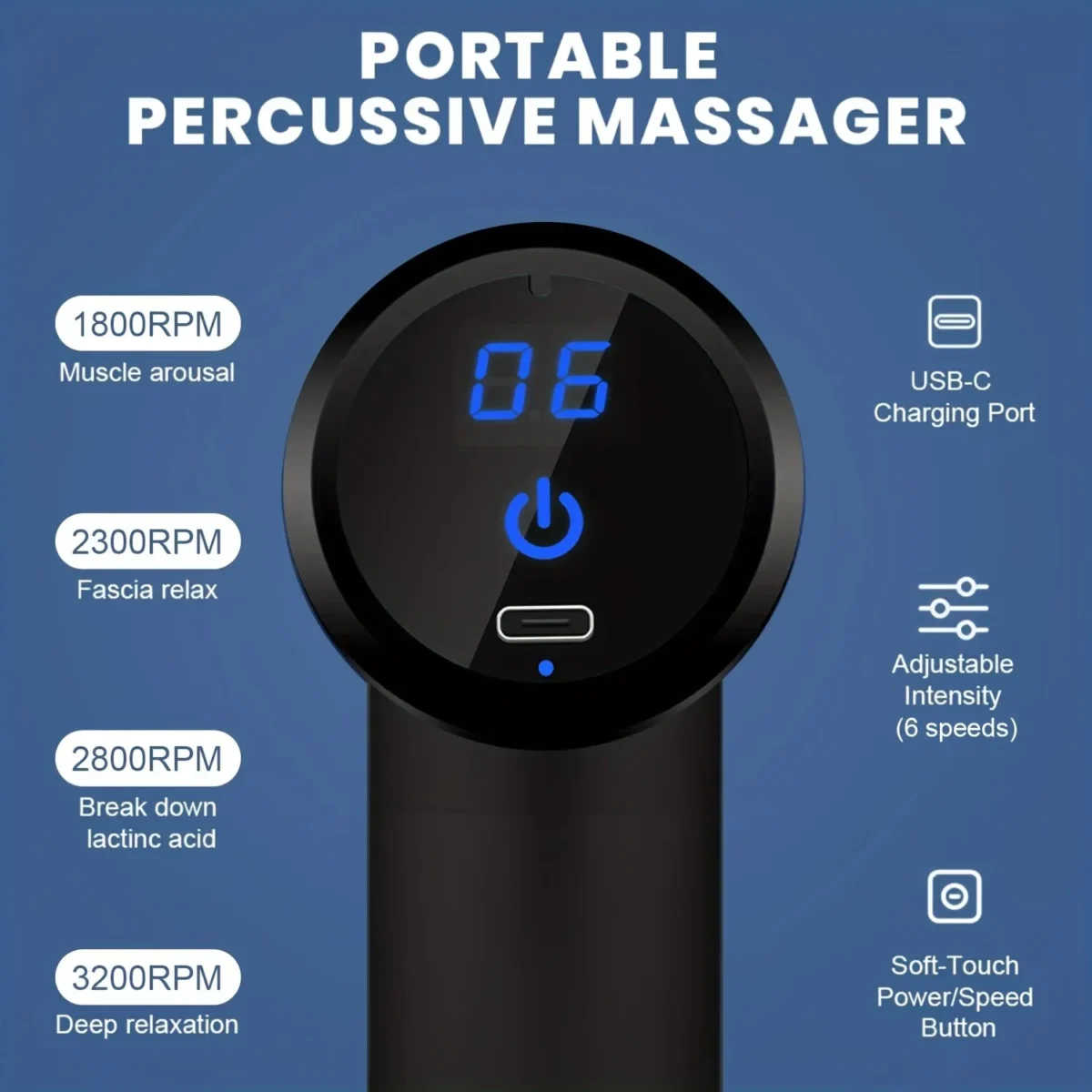 Portable Facial Massage Gun | Electric Percussion Pistol Massager