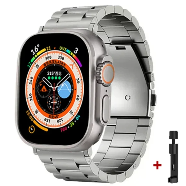 Titanium Ultra Smartwatch With Metal Strap | Full Edge Display Crown