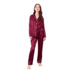 Silk maroon nightwear