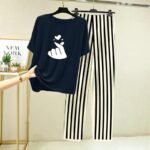 Dark blue Printed Night Suit | Lining Style Trouser with Printed Shirt | Best fabric
