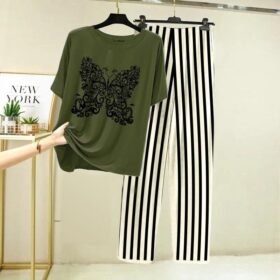 Dark green Printed Night Suit