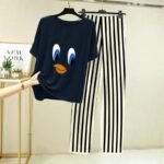 Dark blue Printed Night Suit | Lining Style Trouser with Printed Shirt | Best fabric