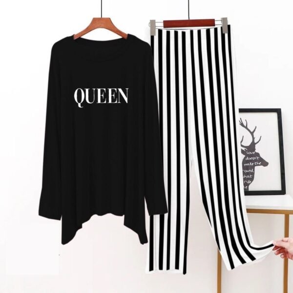 Queen Printed Lining Night Suit