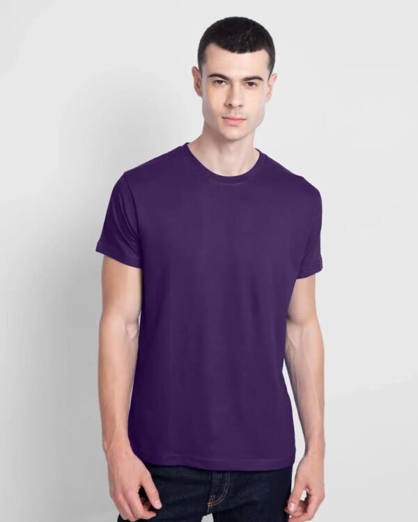 Purple Round neck T Shirt for Men
