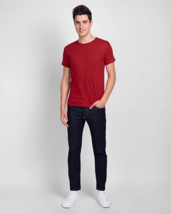 Red round neck T Shirt for Men