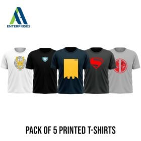 Pack of 5 Printed T-Shirts for Men