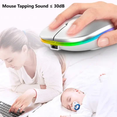 2 4G Wireless Mouse RGB Rechargeable Bluetooth Mice Wireless Computer Mause LED Backlit Ergonomic Gaming Mouse 1