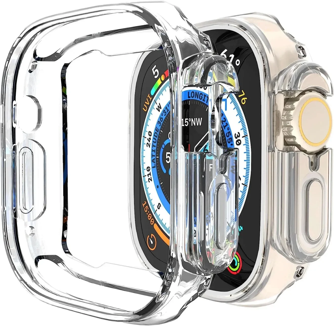 TPU Case Cover for Ultra Smatwatch 49mm Screen Protector Protective Scratch-Resistant