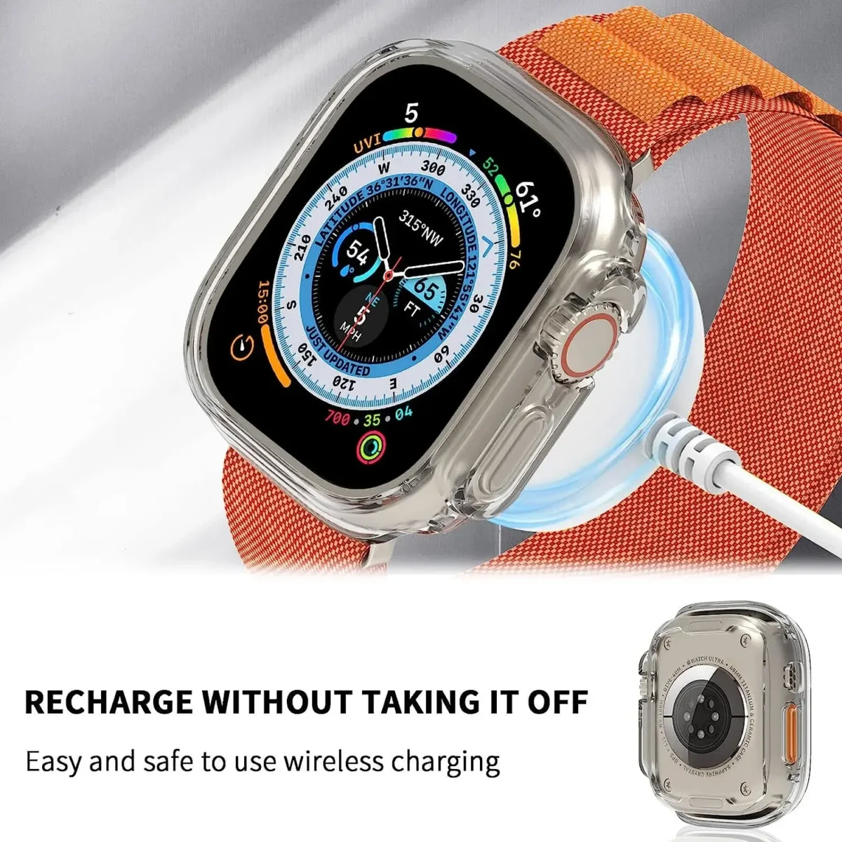 TPU Case Cover for Ultra Smatwatch 49mm Screen Protector Protective Scratch-Resistant