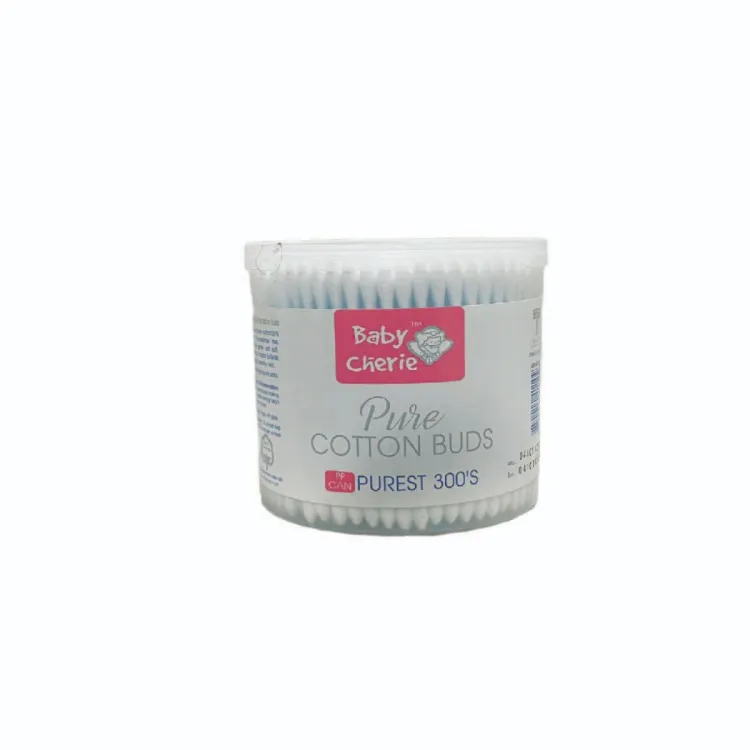 Baby Cherie Cotton Buds - Baby Mini Can (300 Buds, Pack of 2)