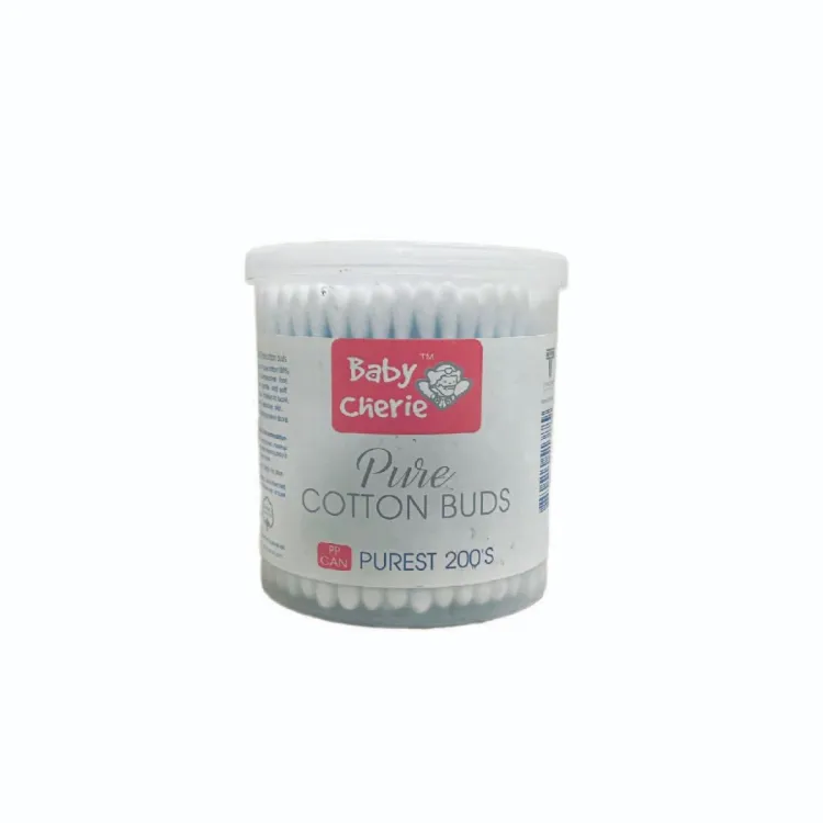 Baby Cherie Pure Cotton Buds - 200pcs (Pack of 2 Boxes) | Imported & Gentle Care