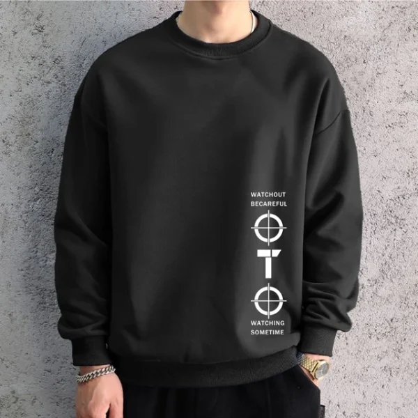 Men's Harajuku Sportswear T-shirt | High Street Printed Cotton Long Sleeve O-Neck Top