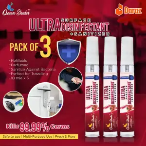 Ocean Shades Ultra Surface Disinfectant + Sanitizer Germ Protectant Spray Pack of 3 Household items Travel Friendly (10ml x3)