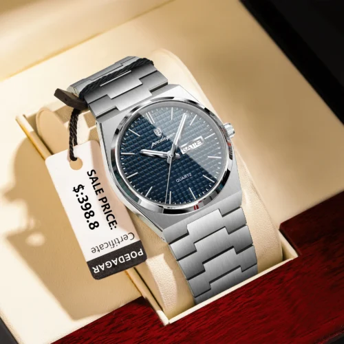 success way Original Watch Luxury Waterproof Luminous Date Week Men Watch Stainless Steel Quartz Men's Watches Male Clock