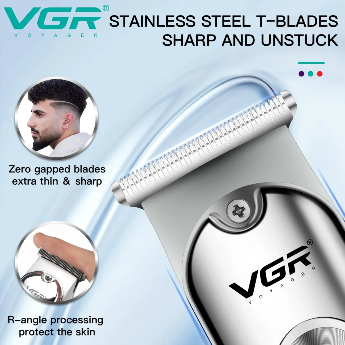 VGR Hair Trimmer Professional Hair Clipper Wireless Hair Cutting Machine Electric Zero Cutting Machine Trimmer for Men V-071