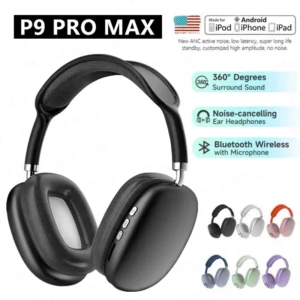 P9 Pro Max Wireless Headphones Bluetooth  Noise Cancelling Earphones Mic Pods Over Ear Sports Gaming Headset For Apple