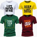 Pack of 4 Think Hard Got Simple Men’s Printed T-Shirts