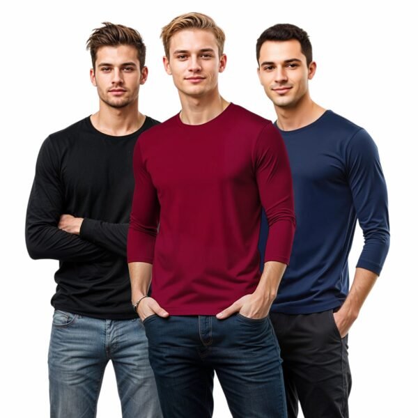 Bundle of 3 BMN Long Sleeve T-Shirts – Soft Cotton Tees