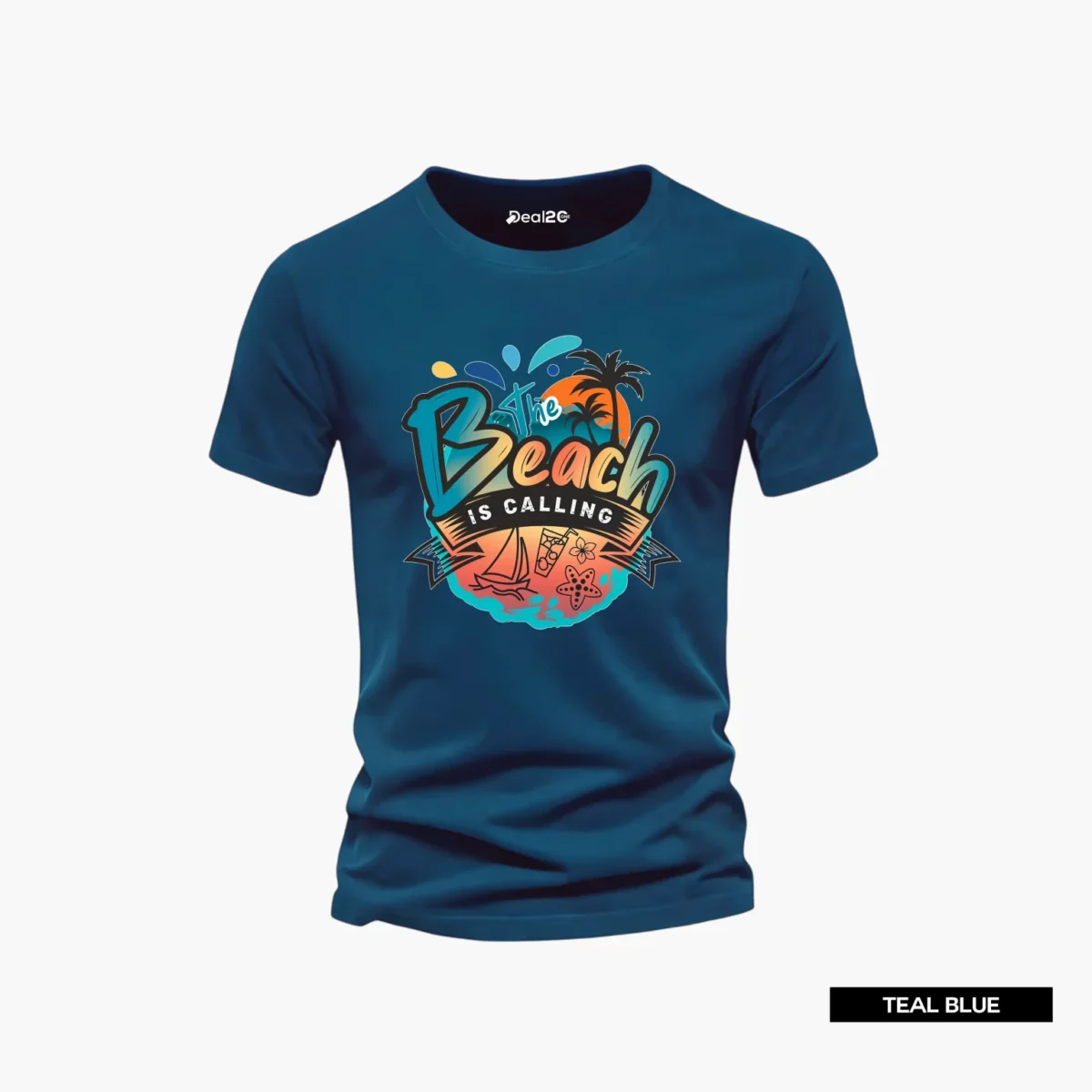 Pack of 4 Beach Coconut Tree Mens Printed T-Shirts - Image 4