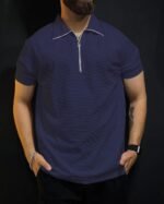 Men's Color Zip Style Polo Shirt - Available in Medium, Large, and Extra Large | Trendy & Comfortable - Image 4