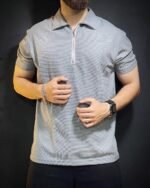 Men's Color Zip Style Polo Shirt - Available in Medium, Large, and Extra Large | Trendy & Comfortable - Image 3