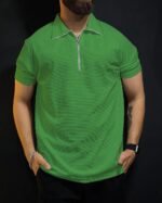 Men's Color Zip Style Polo Shirt - Available in Medium, Large, and Extra Large | Trendy & Comfortable - Image 2