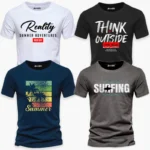 Pack of 4 Outside Reality Surfing Men’s Printed T-Shirts – Summer Collection