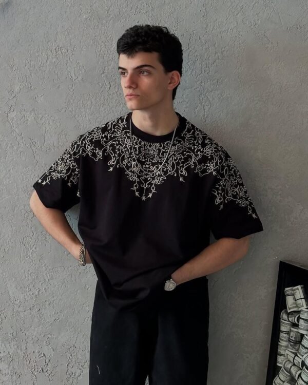 Men's Drop Shoulder Front & Back Printed T-Shirt - Summer Graphic Tee (Available in Medium, Large, Extra Large)
