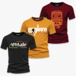 Pack of 3 Always Explore Muscles Mens Printed T-Shirts