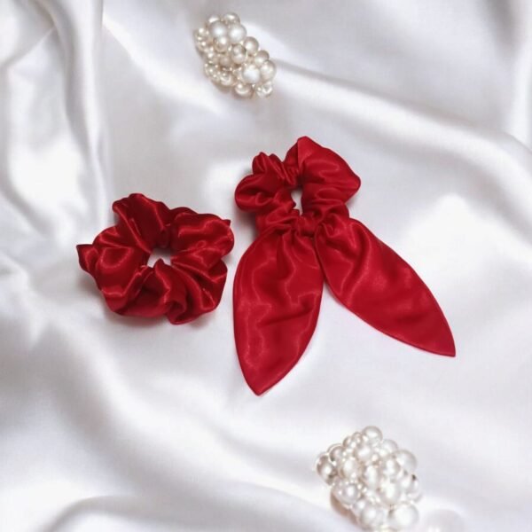 Silk Bunny & Classic Scrunchie Duo – Vibrant Colors