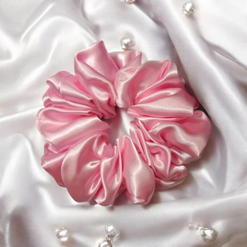 Silk XL Scrunchie for Hijab Bun – Pink Color