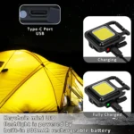 LED Flashlight Super Bright Folding Bracket Bottle Opener Keychain USB Rechargeable Waterproof Light Outdoor - Image 5