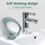 Soap Holder Soap Dish Self Draining Soap Holder, Bar Soap Holder,Leaf Shape Soap Saver - Image 4