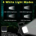 LED Flashlight Super Bright Folding Bracket Bottle Opener Keychain USB Rechargeable Waterproof Light Outdoor - Image 2