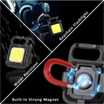 LED Flashlight Super Bright Folding Bracket Bottle Opener Keychain USB Rechargeable Waterproof Light Outdoor - Image 3