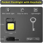 LED Flashlight Super Bright Folding Bracket Bottle Opener Keychain USB Rechargeable Waterproof Light Outdoor - Image 4