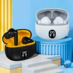 TWS Wireless Earbuds with LED Display in Black and White – Bluetooth 5.3 & Noise Cancellation