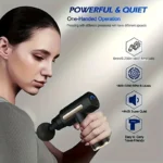 Handheld multi-mode deep tissue massager gun for body, back, neck, and leg muscle therapy