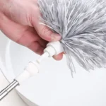 Grey microfiber extendable duster for home cleaning and dust removal