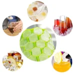 37-grid honeycomb silicone ice cube tray with lid – reusable food-grade mold