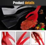 2 in 1 Grip and Flip Spatula Tongs Silicone Egg Flipper Tool Fish French Toast Tongs Non-Stick Cooking - Image 4