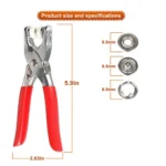 Plier with 50 sets metal snap buttons for clothing sewing kit
