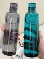 500ml transparent water bottle with time marking – leak-proof sports bottle
