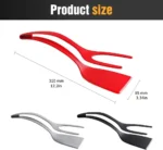 2 in 1 Grip and Flip Spatula Tongs Silicone Egg Flipper Tool Fish French Toast Tongs Non-Stick Cooking - Image 2