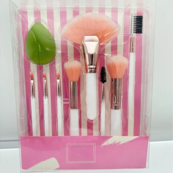 8-Piece Portable Makeup Brush Set with Color Box Packaging