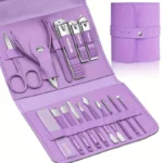 Modern 16-piece stainless steel nail clipper set for grooming and beauty care