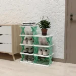 Multi layer foldable shoe rack cabinet X-shaped space saving organizer